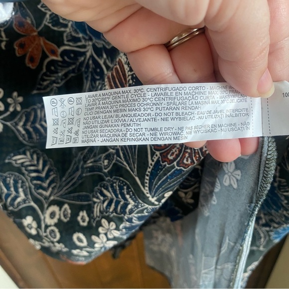 Zara Midi Dress Floral Retro 70s Print A Line Keyhole Back size Large 4043281 - Picture 5 of 10